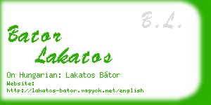 bator lakatos business card
